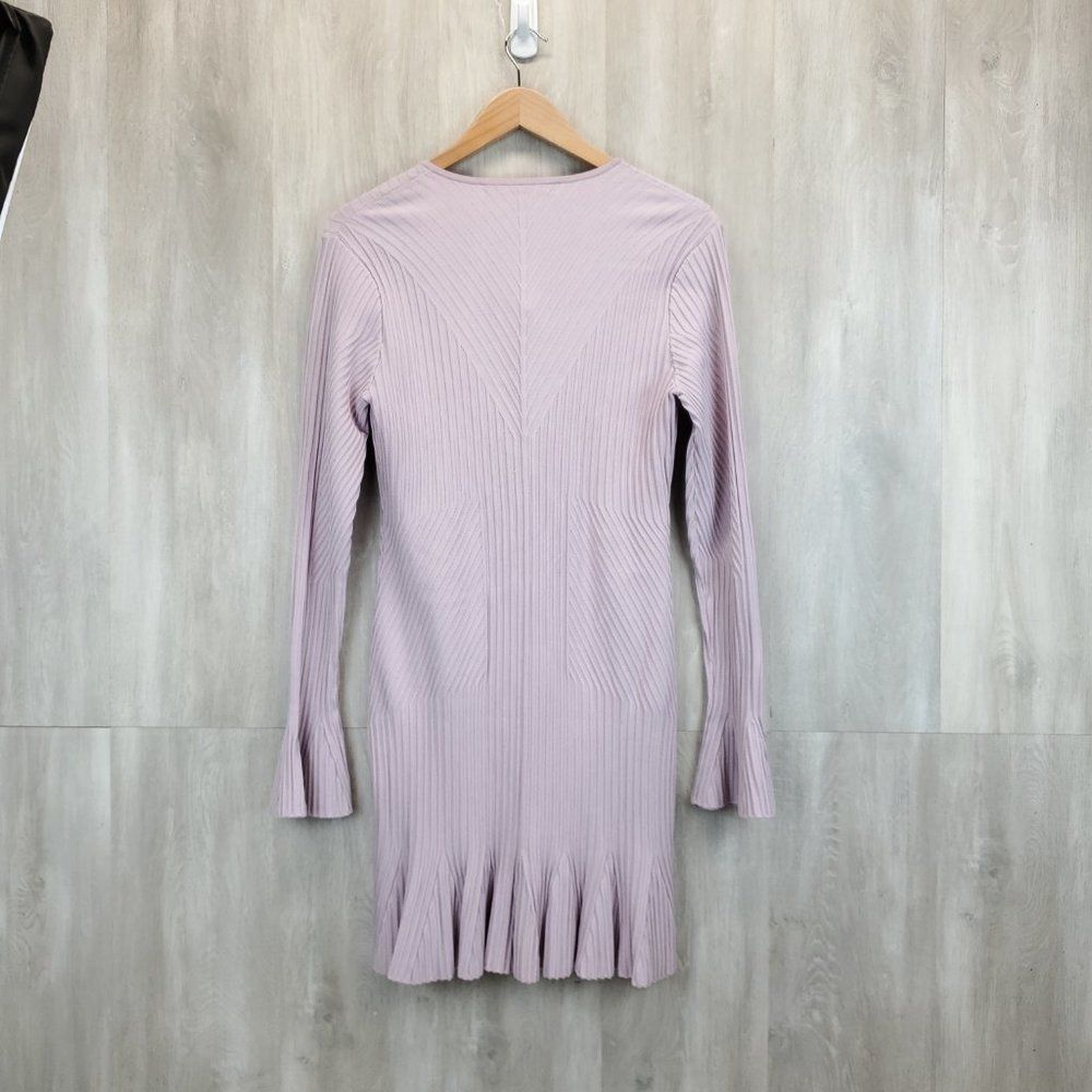 NWT Jonathan Simkhai Rib Knit V-Neck Dress Directional purple sz L - Picture 5 of 14